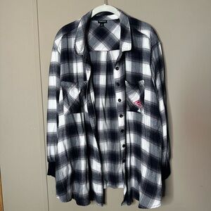 Torrid Black and White Plaid Shirt